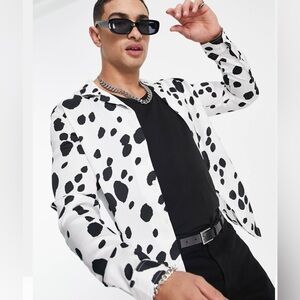 ASOS Black and White Spotted Dress Shirt